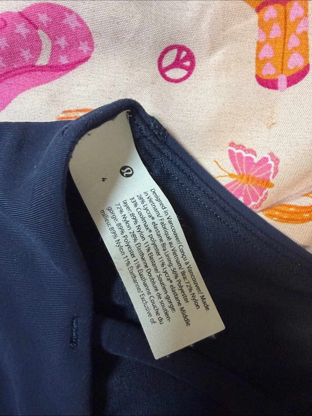 lululemon dark navy strappy crisscross sports bra